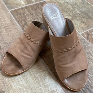 Eileen Fisher nubuck leather mule slide sandal